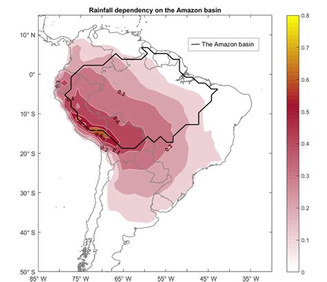 Rainfall Dependency On The Amazon Basin The Number Shows The Fraction