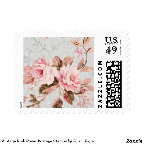 Vintage Pink Roses Postage Stamps Custom Postage Stamp Design Features