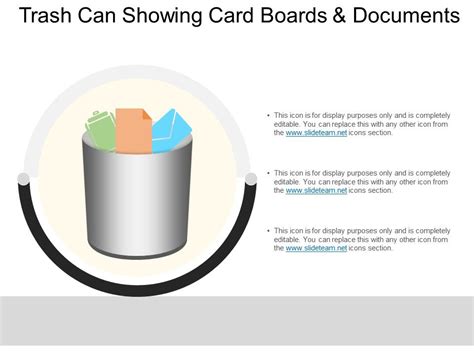 Trash Can Showing Card Boards And Documents Powerpoint Templates