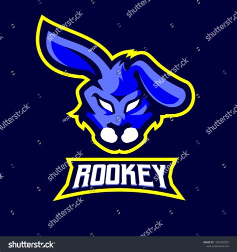 Rabbit Mascot Gaming Esport Logo Template Stock Vector Royalty Free