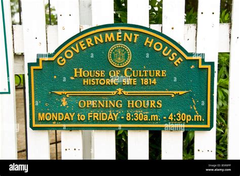 Belize City Marker Sign Government House House Of Culture Historic Site