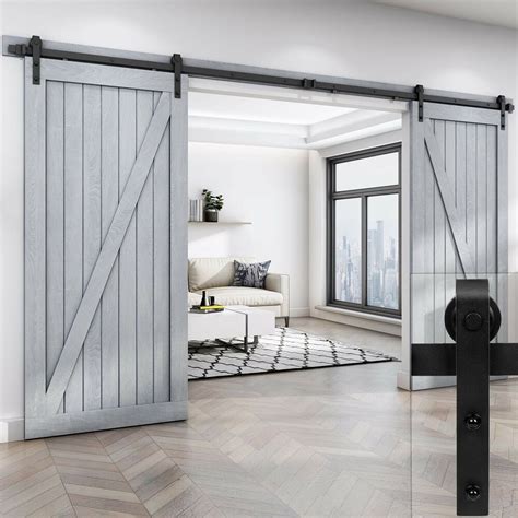 I would not hesitate to recommend for mild security needs, like best answer: Country Double Sliding Barn Door Hardware System Track Kit ...