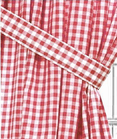 Vintage curtains kitchen red white gingham checked plaid new. Red Gingham Check Window Long Curtain (available in many ...