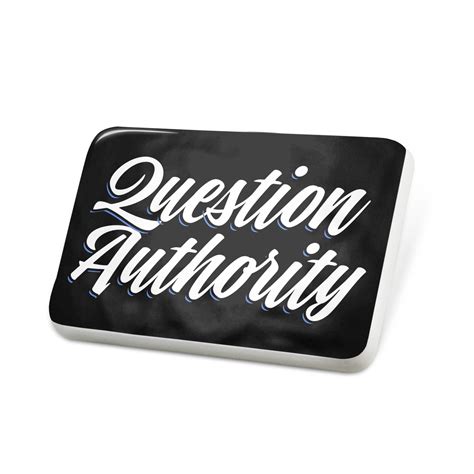 Porcelein Pin Classic Design Question Authority Lapel Badge Neonblond