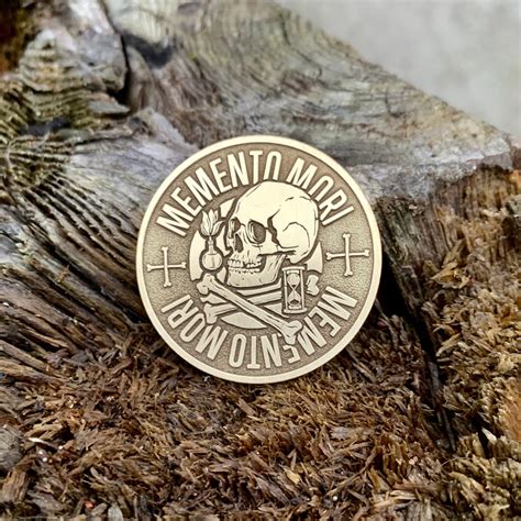 Memento Mori Coin Pendant Keychain Pin Badge 33 Mm Etsy