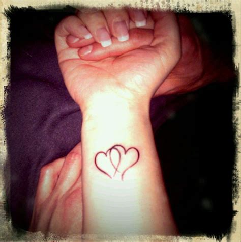 Inspiration 27 Double Heart Tattoo On Wrist