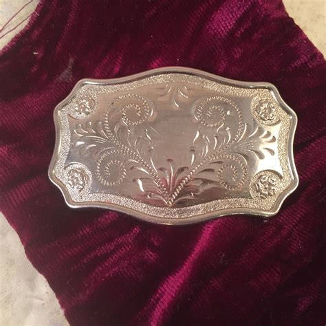 Womens Western Floral Silver Belt Buckle Cowgirl Rodeo Etsy Silver