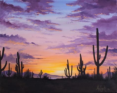 Arizona Sunset Painting By Alex Izatt Pixels