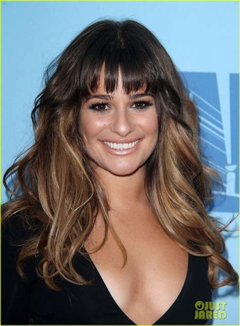 Leah Michelle Hairstyles With Bangs Lea Michele Brunette