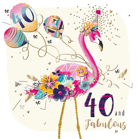 Female 40th Embellished Birthday Greeting Card Cards