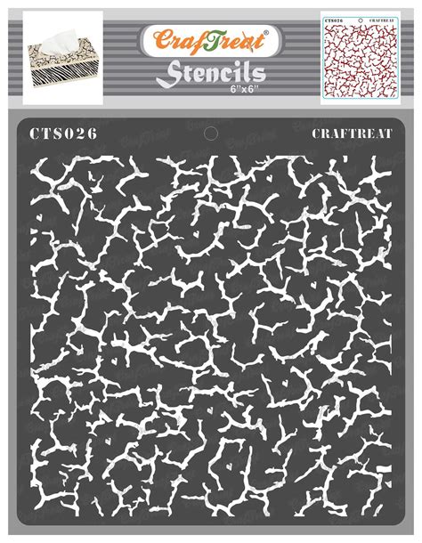 Craftreat Crackle Stencil For Craft And Art Crackle Stencil Size
