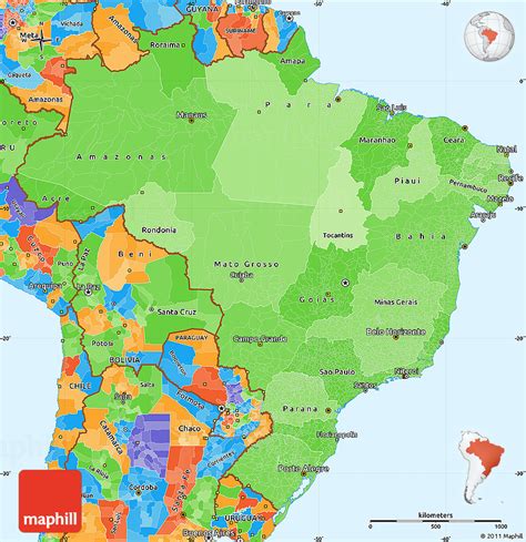 Brazil Map Brazil Latitude Longitude Absolute And Relative