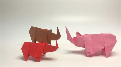 Origami Rhino How To Make A Paper Rhino Youtube