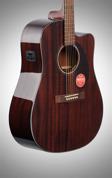 Fender Cd 140sce Dreadnought Acoustic Electric Guitar With Walnut Fingerboard And Case Mahogany