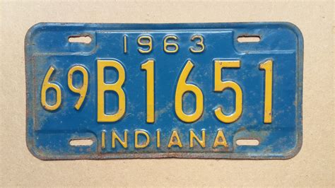 Vintage 1963 Indiana License Plate 1963 license plate | Etsy | License plate, Vintage license 