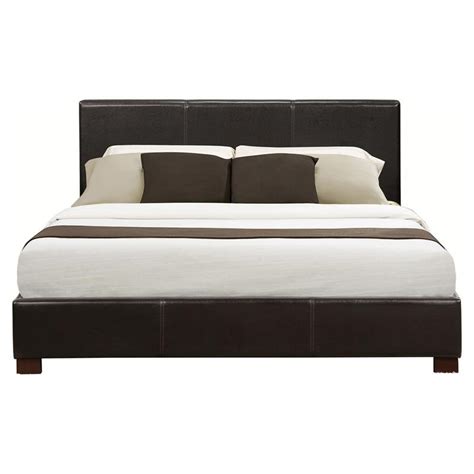 Lexicon Zoey Faux Leather California King Upholstered Bed In Dark Brown