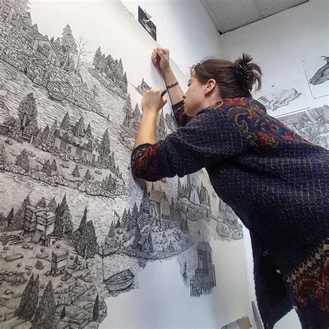 Monumentally Detailed Pen Drawings That Combine Real And Imagined Landscapes By Olivia Kemp