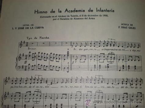 Partitura Himno De La Academia De Infanteria To Comprar Libros