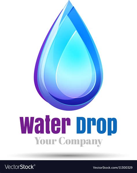 Water Drop Logo Design Template Natural Mineral Vector Image