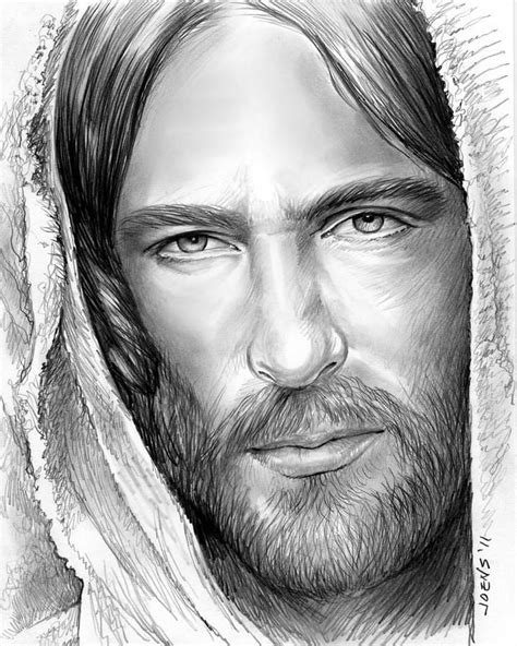 Black and white face drawing. Jesus Face Drawing by Greg Joens | Jesus drawings, Jesus ...