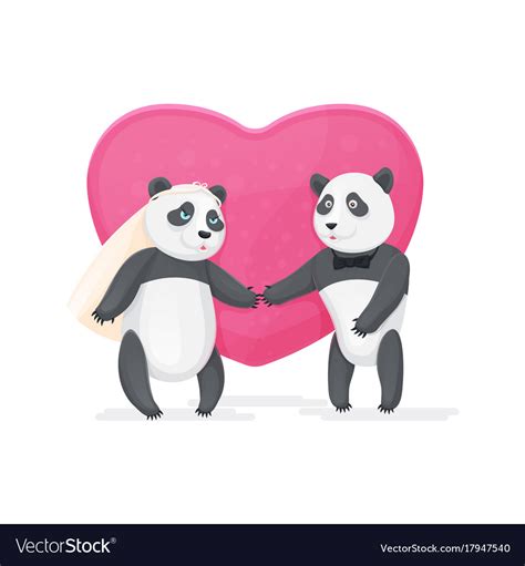 Couple In Love Pandas Royalty Free Vector Image