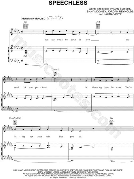 Dan Shay Speechless Sheet Music In Db Major Transposable Download And Print Sku