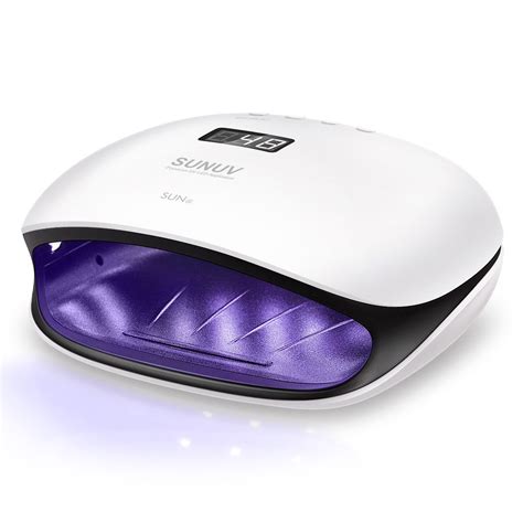 Sunuv Uv Lamp For Gel Nails Led Nail Dryer With 4 Timers Lcd Display Infrared Sensor And Double