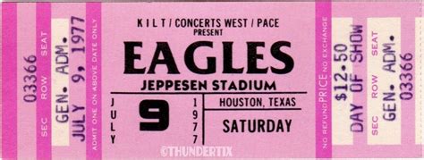 1 Eagles Full Unused Laminated Ticket 1977 Houston Texas Etsy