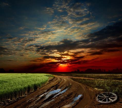 Dirt Road Sunset Country Sunset Country Roads Sunset Road