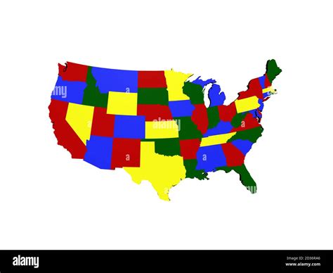 Colorful Map Of The United States Stock Photo Alamy