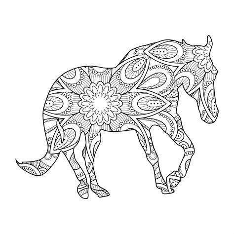 Mandala Horse Coloring Page Sheet 5 Download Print Now
