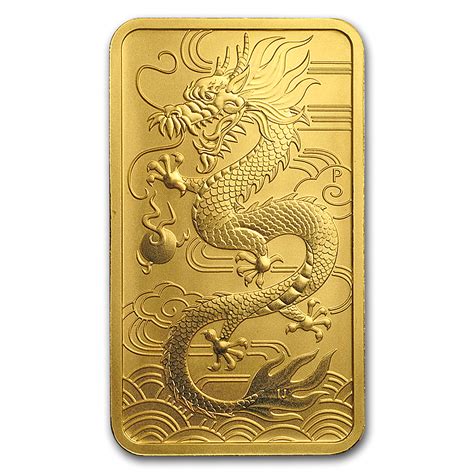 Perth Mint 1 Oz Rectangle Gold Dragon 1 Oz Gold Coin Bar