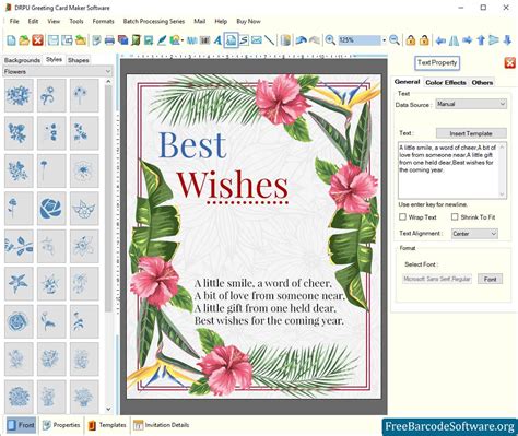You just need to drag and drop the card template you like. Greeting Card Maker Software Screenshots - FreeBarcodeSoftware