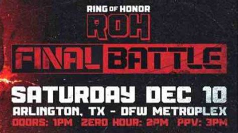 Ring Of Honors Upcoming Ppv Advertised As Aew Presents Roh Final