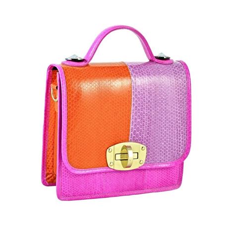 Sassy And Ladylike Daria Mini Bag In Shocking Pink And Orange Bunka