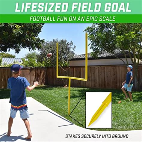 Gosports Football Field Goal Post Set With 2 Footballs And Kicking Tee