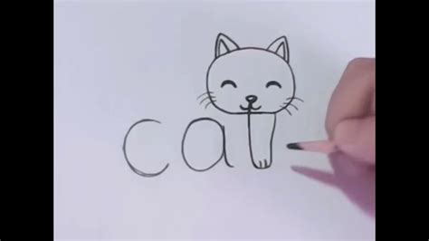 Comment Dessiner Un Chat à Partir Du Mot Chat - COMMENT DESSINER UN CHAT À PARTIR DU MOT "CAT" EN 1 MINUTE ! - YouTube