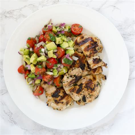 Mealime Cilantro Lime Chicken Thighs With Avocado Tomato Salsa
