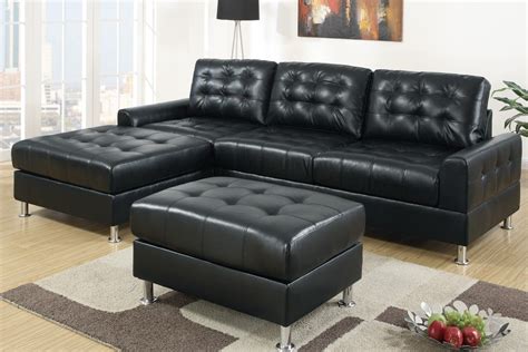 20 The Best Black Leather Sectionals With Ottoman