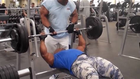 ronnie coleman chest day flat bench cable row youtube