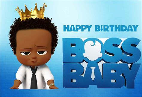 Have a truly happy birthday boss. 5x7FT Africa Brown Baby Boss Suitcase Chair Custom Photo ...