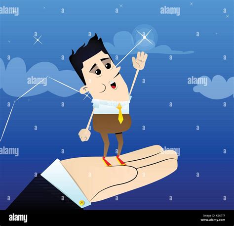 Businessman Reaching For The Brightest Star With A Helping Handvector