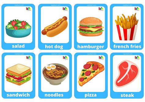 Food Game Cards Mini Flashcards