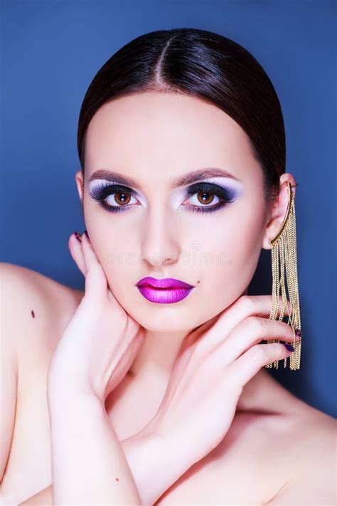 beauty woman portrait professional make up for brunette beautiful fashion model girl creative