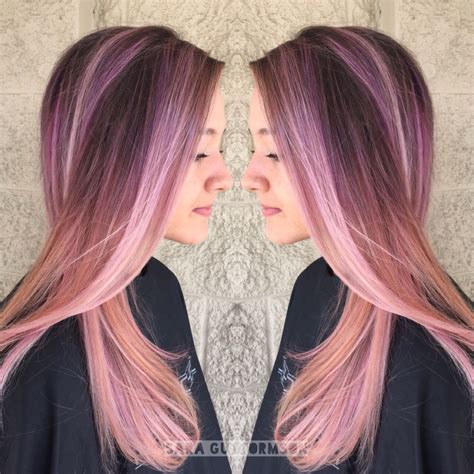 Pastel Pink Coral Balayage Hair Instagram Saraghair Pink Hair