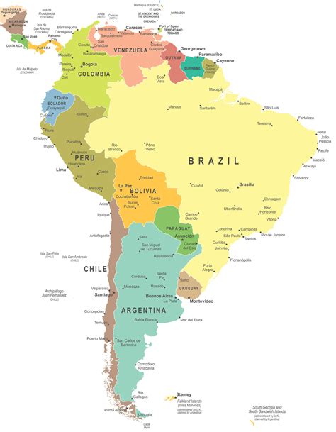United States South America Map
