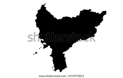 Black Silhouette Map West Kalimantan Indonesia Stock Vector Royalty