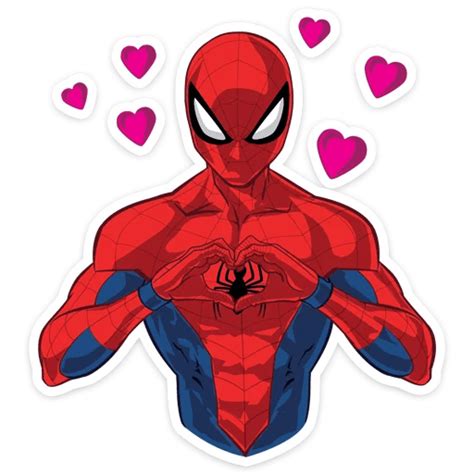 Spider Man Shows Love Sticker Sticker Mania