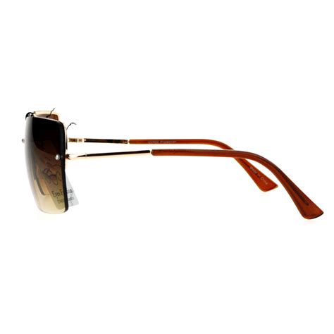 Sa106 Womens Rectangular Rimless Double Frame Designer Sunglasses Ebay