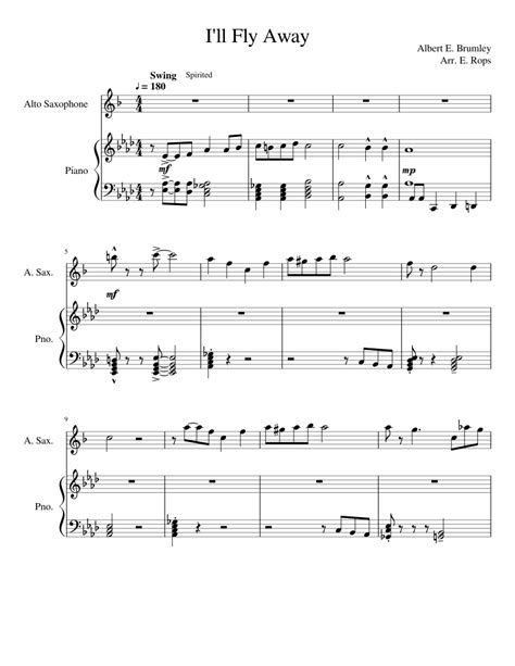 Ill Fly Away Sheet Music For Piano Alto Saxophone Download Free In